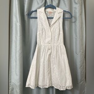 Black Poppy White Eyelet Dress Feminine Chic and Classic